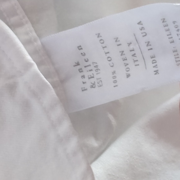 Frank & Eileen White Denim Tattered Shirt Small - Picture 9 of 9